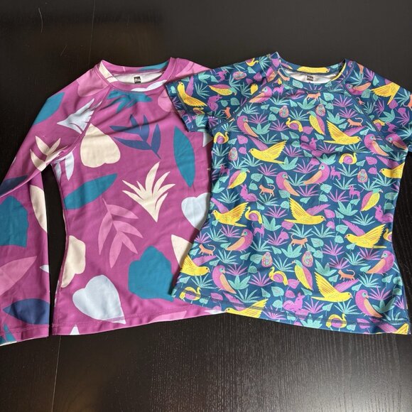 TEA COLLECTION Girls Kids Size 14 Lot of 2 Rashguard Swimsuit Swim Tops/Shirts